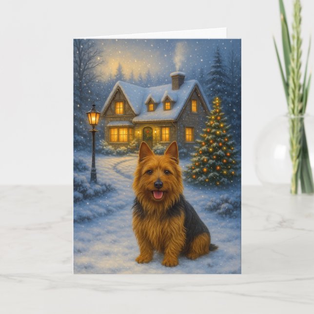 Cartes Pour Fêtes Annuelles Australian Terrier Holiday Card (Devant)
