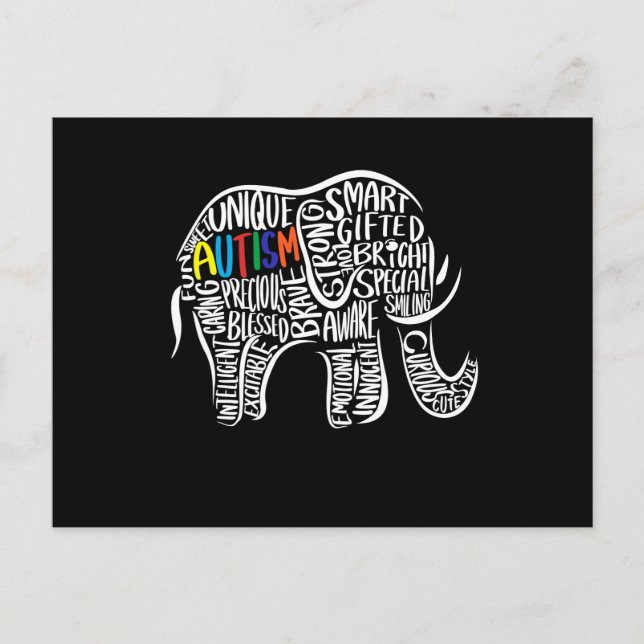 Cartes Pour Fêtes Annuelles Autism (Devant)