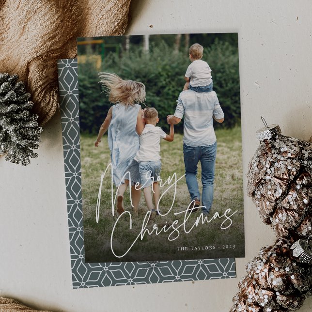 Cartes Pour Fêtes Annuelles Autographe | Joyeux Noël photo verticale (Créateur téléchargé)