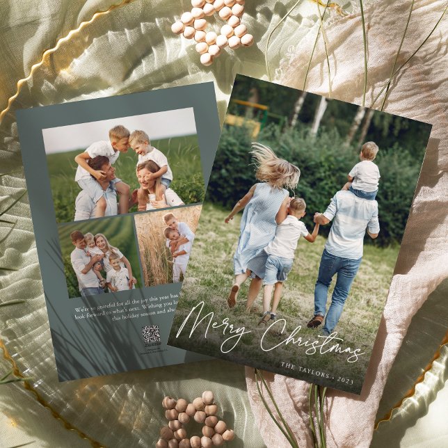 Cartes Pour Fêtes Annuelles Autographe | Joyeux Noël photo verticale (Créateur téléchargé)