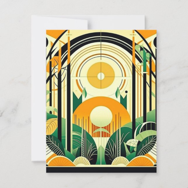 Cartes Pour Fêtes Annuelles Automne - Art déco - AI (Devant)