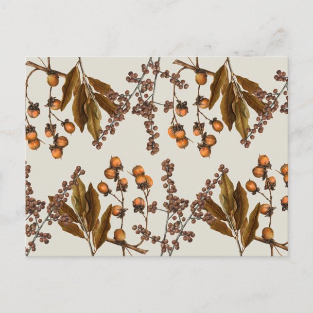 Cartes Pour Fêtes Annuelles Automne Automne Aquarelle Feuilles de feuillage (Devant)