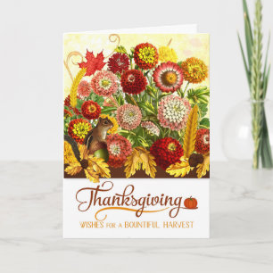 Cartes Pour Fêtes Annuelles Automne Chrysanthemum Jardin Thanksgiving