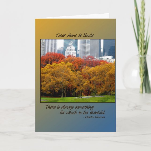 Cartes Pour Fêtes Annuelles Automne de thanksgiving dans le Central Park pour (Devant)