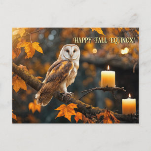 Cartes Pour Fêtes Annuelles Automne Equinox Mabon Owl and Candle