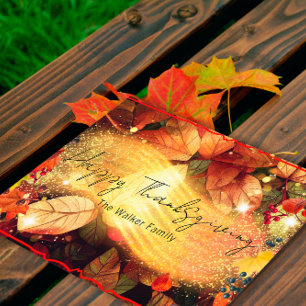 Cartes Pour Fêtes Annuelles Automne Feuilles Bon thanksgiving