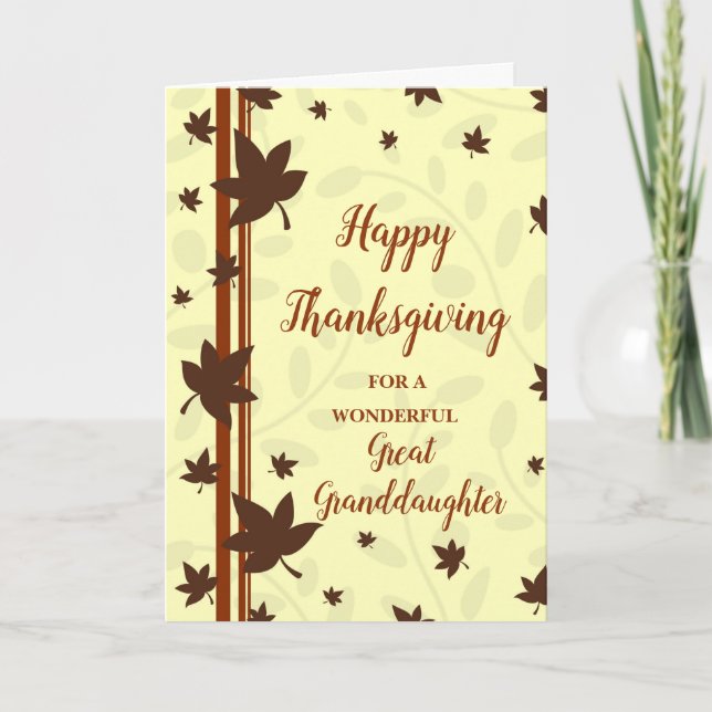 Cartes Pour Fêtes Annuelles Automne Feuilles Bon thanksgiving Grande Petite-fi (Devant)