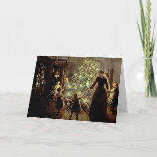 Cartes Pour Fêtes Annuelles Autour de l'arbre de Noël