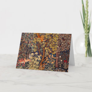 Cartes Pour Fêtes Annuelles AUTUMN FOREST ANIMALS Haricots, faisan, Brown Flor