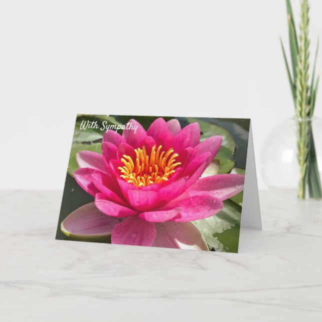 Cartes Pour Fêtes Annuelles Avec Sympathie - Lys d'Eau Florale (Devant)