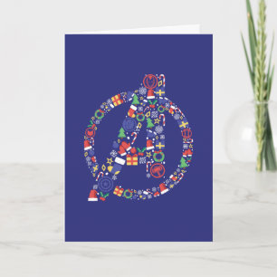 Cartes Pour Fêtes Annuelles Avengers Classiques   Logo des vacances d'Avengers