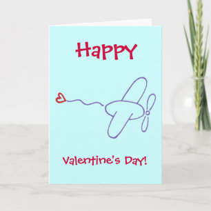 Cartes Pour Fêtes Annuelles Avion avec Heureuse Sainte-Valentin de coeur!