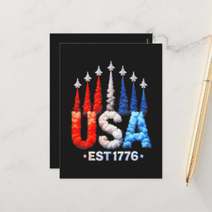 Cartes Pour Fêtes Annuelles Avions de chasse du 4 juillet Usa Patriotique
