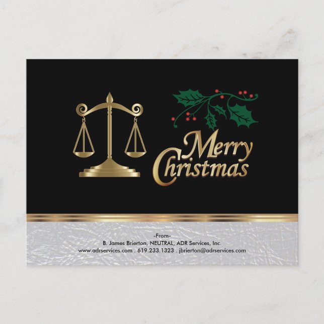 Cartes Pour Fêtes Annuelles Avocat - Joyeux Noël (Devant)