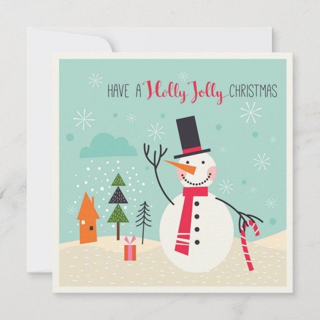 Cartes Pour Fêtes Annuelles Avoir Holly Jolly Noël Editable | Vacances (Devant)