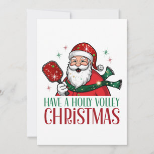 Cartes Pour Fêtes Annuelles Avoir Holly Volley Chanson De Noël Pickleball