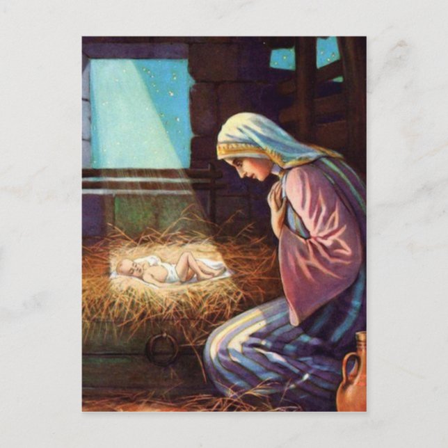 Cartes Pour Fêtes Annuelles Away in a Manger (Devant)