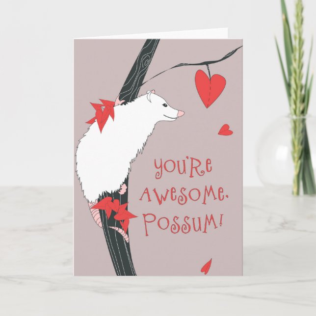 Cartes Pour Fêtes Annuelles Awesome Possum (Devant)