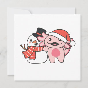 Cartes Pour Fêtes Annuelles Axolotal Avec Snowman En Hiver À Noël
