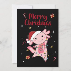 Cartes Pour Fêtes Annuelles Axolotl Joyeux Noël Animaux d'hiver Axolotls et