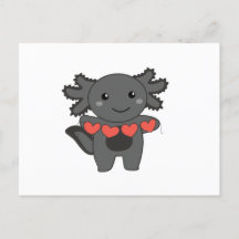 Axolotl pour la Saint-Valentin Animaux mignons ave