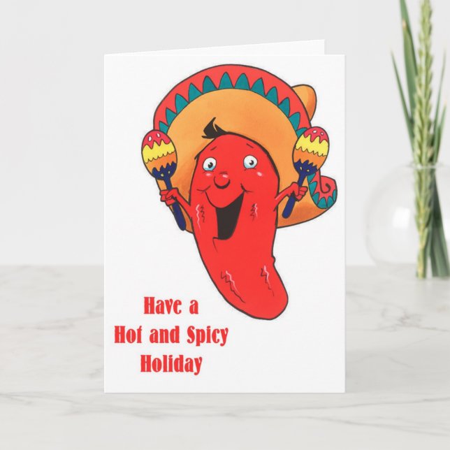 Cartes Pour Fêtes Annuelles Ayez Noël chaud et épicé de vacances (Devant)