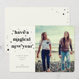 Cartes Pour Fêtes Annuelles Ayez Une Photo Magique Du Nouvel An