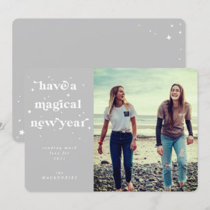 Cartes Pour Fêtes Annuelles Ayez Une Photo Magique Du Nouvel An