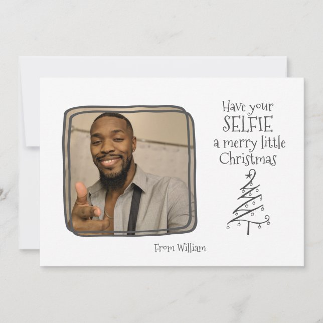 Cartes Pour Fêtes Annuelles Ayez Votre Selfie Un Joyeux Petit Noël (Devant)