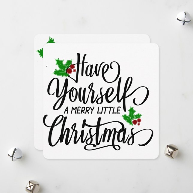 Cartes Pour Fêtes Annuelles Ayez-vous un joyeux petit Noël (Devant/Arrière en situation)