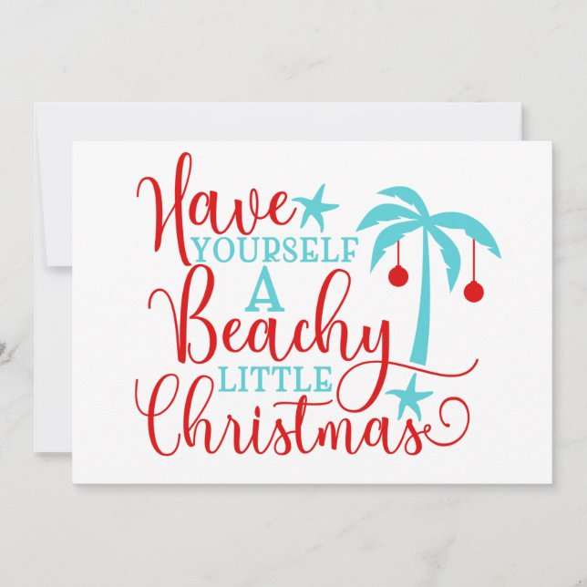 Cartes Pour Fêtes Annuelles Ayez-vous un petit Noël de plage (Devant)