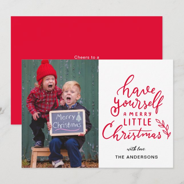 Cartes Pour Fêtes Annuelles Ayez-Vous Une Joyeuse Photo De Famille De Noël (Devant / Derrière)