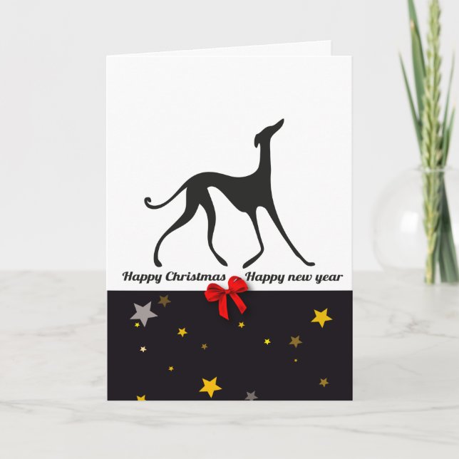 Cartes Pour Fêtes Annuelles Azawakh YIN Joyeuses fêtes (Devant)