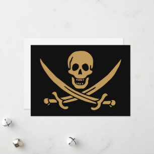 Cartes Pour Fêtes Annuelles Aztec Gold Crâne et cutlass Pirate Calico Jack