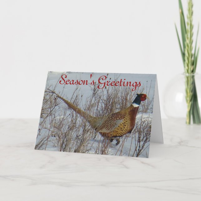 Cartes Pour Fêtes Annuelles B23 Pheasant à cou circulaire (Devant)