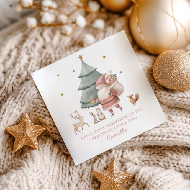 Cartes Pour Fêtes Annuelles Baby 1st Christmas Cute Teddy Bear  (Créateur téléchargé)