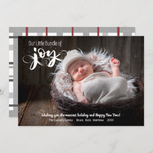Cartes Pour Fêtes Annuelles Baby Bundle of Joy Script Photo
