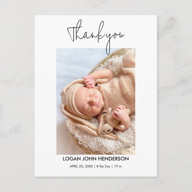 Cartes Pour Fêtes Annuelles Baby Cadeau Douche Merci 4 Photo Collage (Devant)