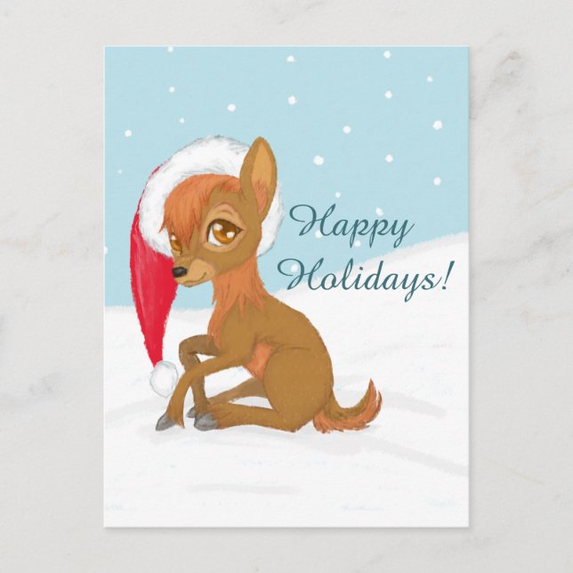 Cartes Pour Fêtes Annuelles Baby Christmas Reindeer (Devant)