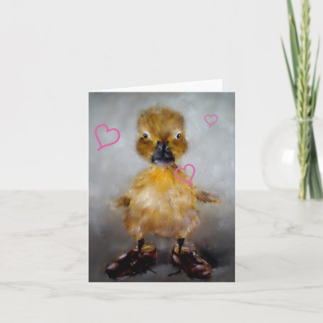 Cartes Pour Fêtes Annuelles Baby Duck Valentine's Day Card (Devant)