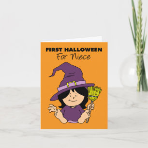 Cartes Pour Fêtes Annuelles Baby First Halloween Niece Sorcière de dessin