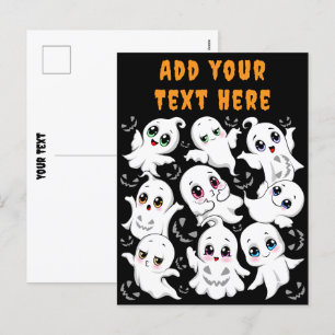 Cartes Pour Fêtes Annuelles Baby Ghosts Éffrayant mignon Halloween humeur