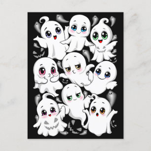 Cartes Pour Fêtes Annuelles Baby Ghosts Éffrayant mignon Halloween humeur