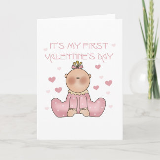 Cartes Pour Fêtes Annuelles Baby Girl 1er Saint Valentin