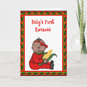Cartes Pour Fêtes Annuelles Baby Girl First Kwanzaa Greeting Card
