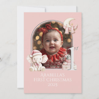 Cartes Pour Fêtes Annuelles Baby Girls First Christmas photo**Appartement