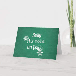 Cartes Pour Fêtes Annuelles Baby it's Cold Outside : Green Faux Sweater