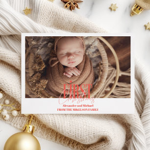 Cartes Pour Fêtes Annuelles Baby moderne photo personnalisée de Noël