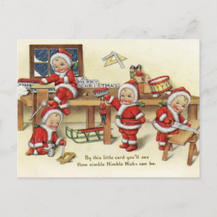 Cartes Pour Fêtes Annuelles Baby Santas Vintage