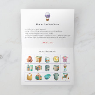 Cartes Pour Fêtes Annuelles Baby Shower Bingo Game Board12. Fun Party